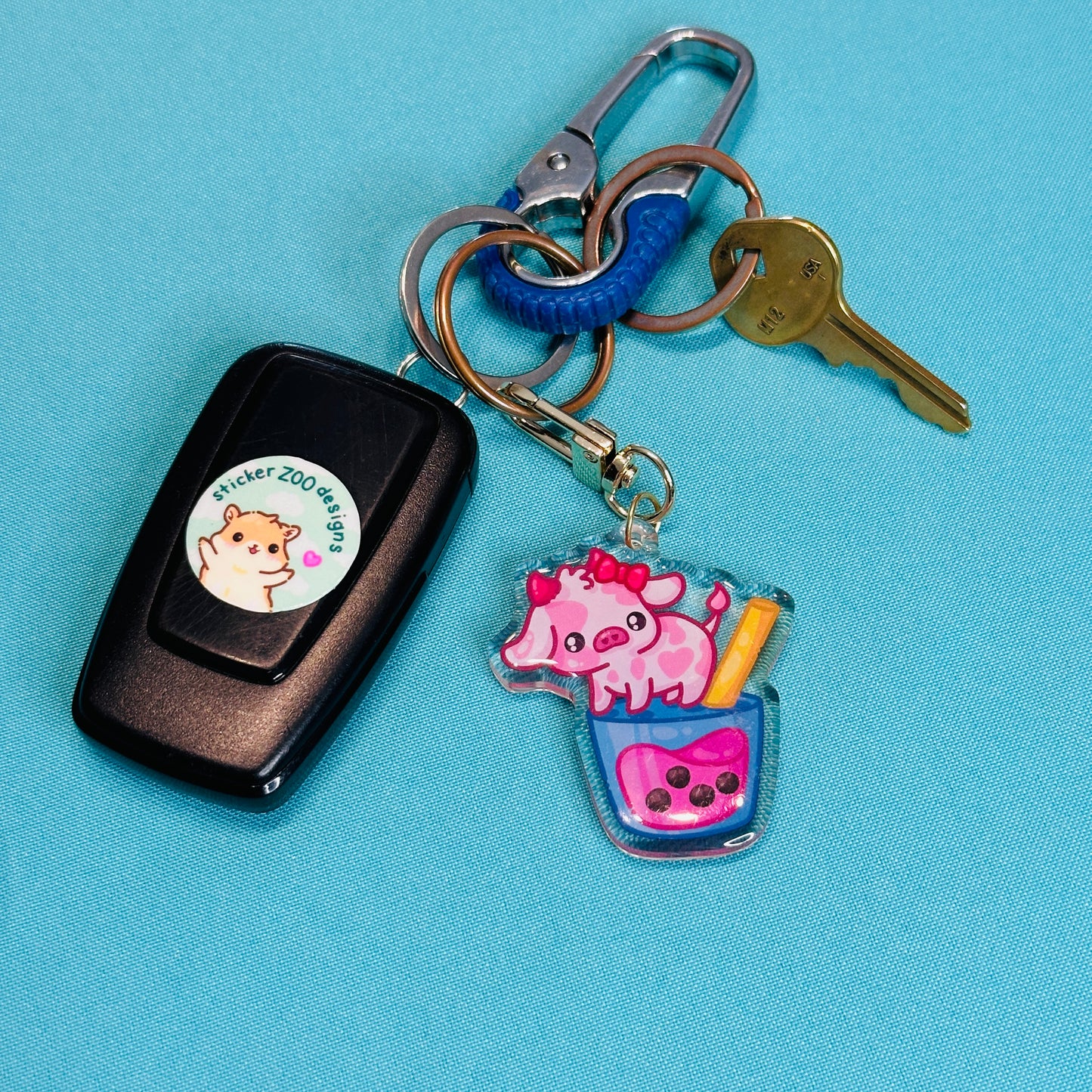 Strawberry Cow with Boba