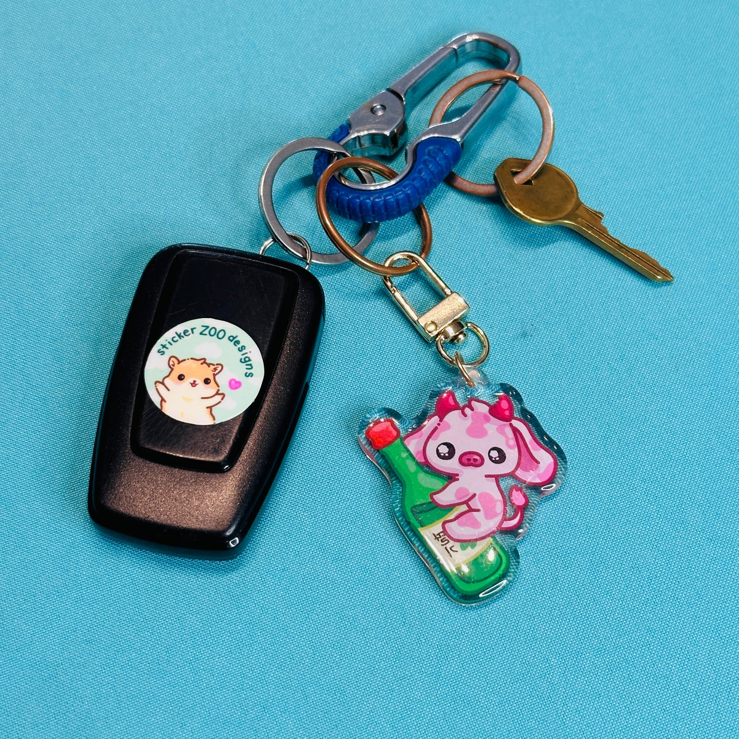 Strawberry Cow hugging Soju