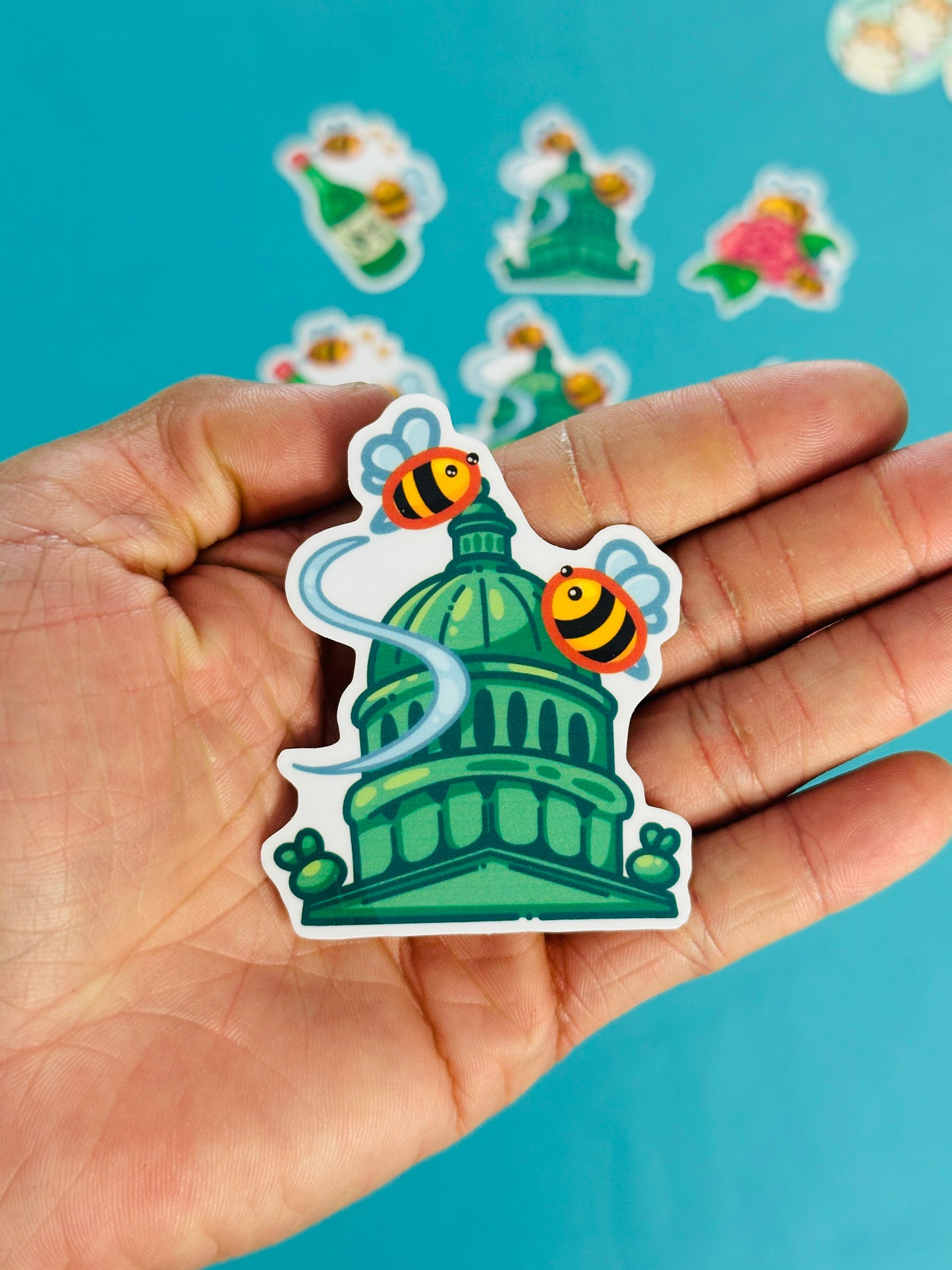 Bee Stickers inspired by Sac State Hornets (Ver.2)