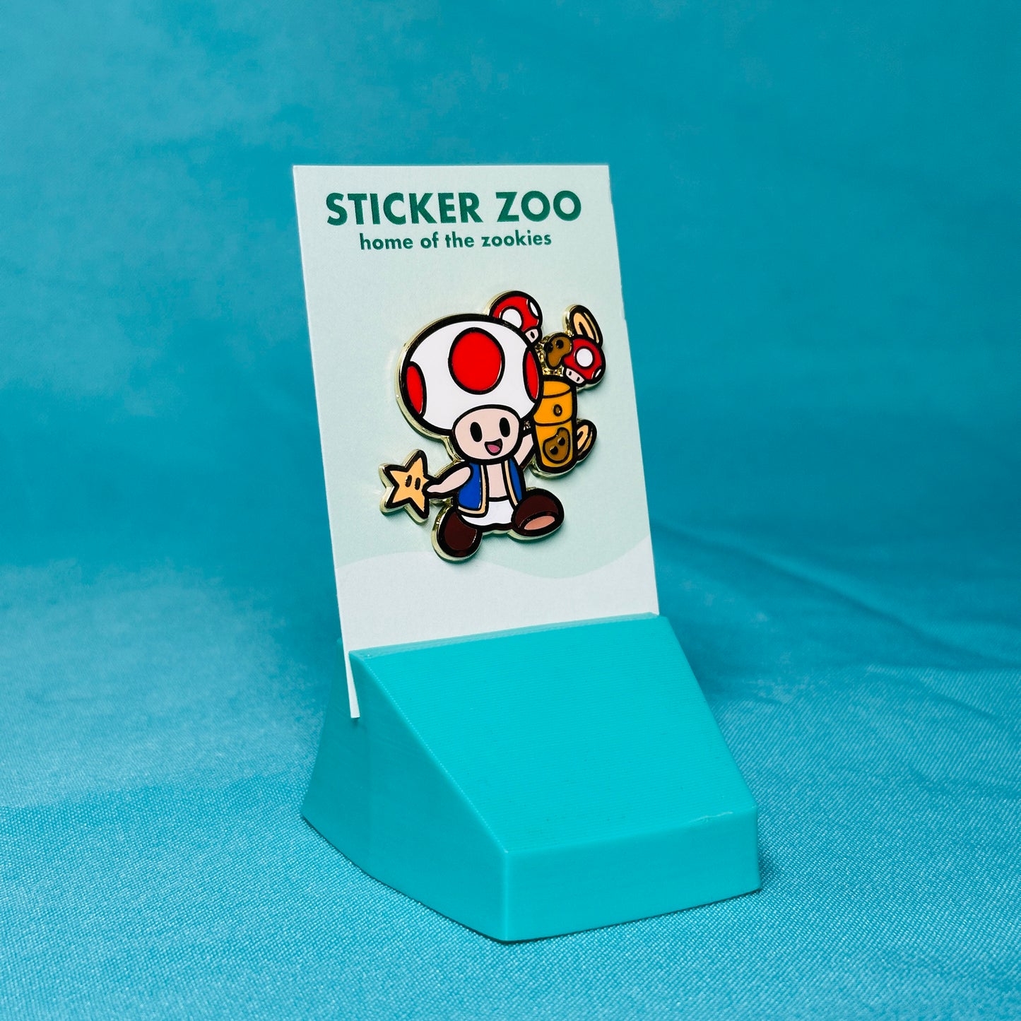 Mushroom with Boba and Coins Pin