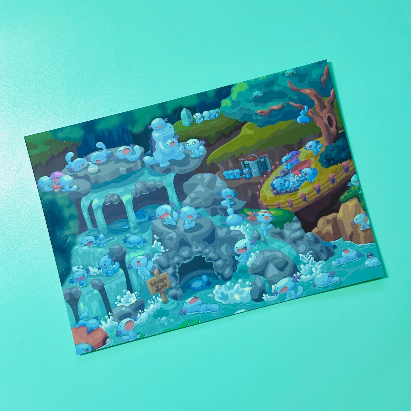 Lake of the Blue Axolotl Print