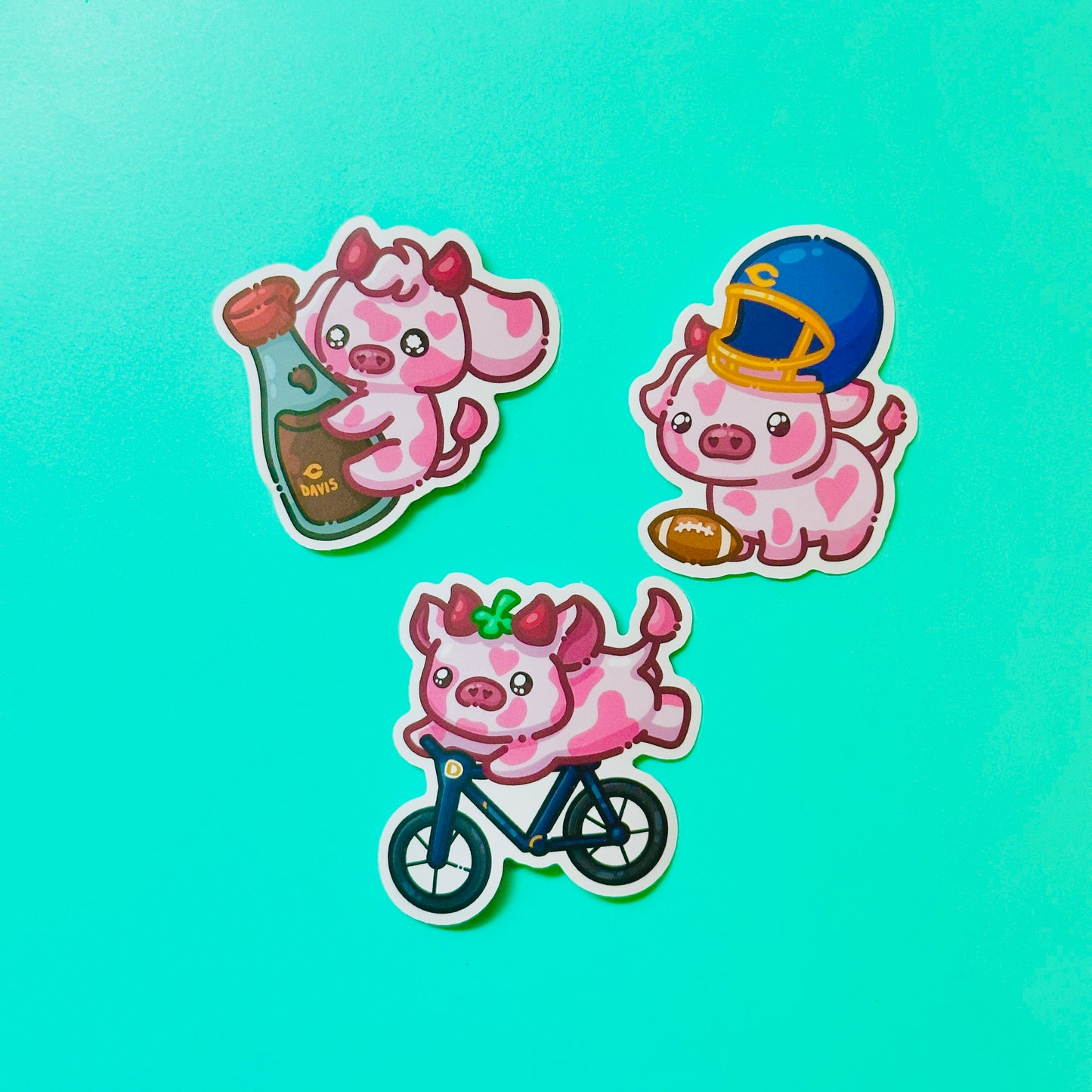 Strawberry Cows inspired by UC Davis Cow Aggies