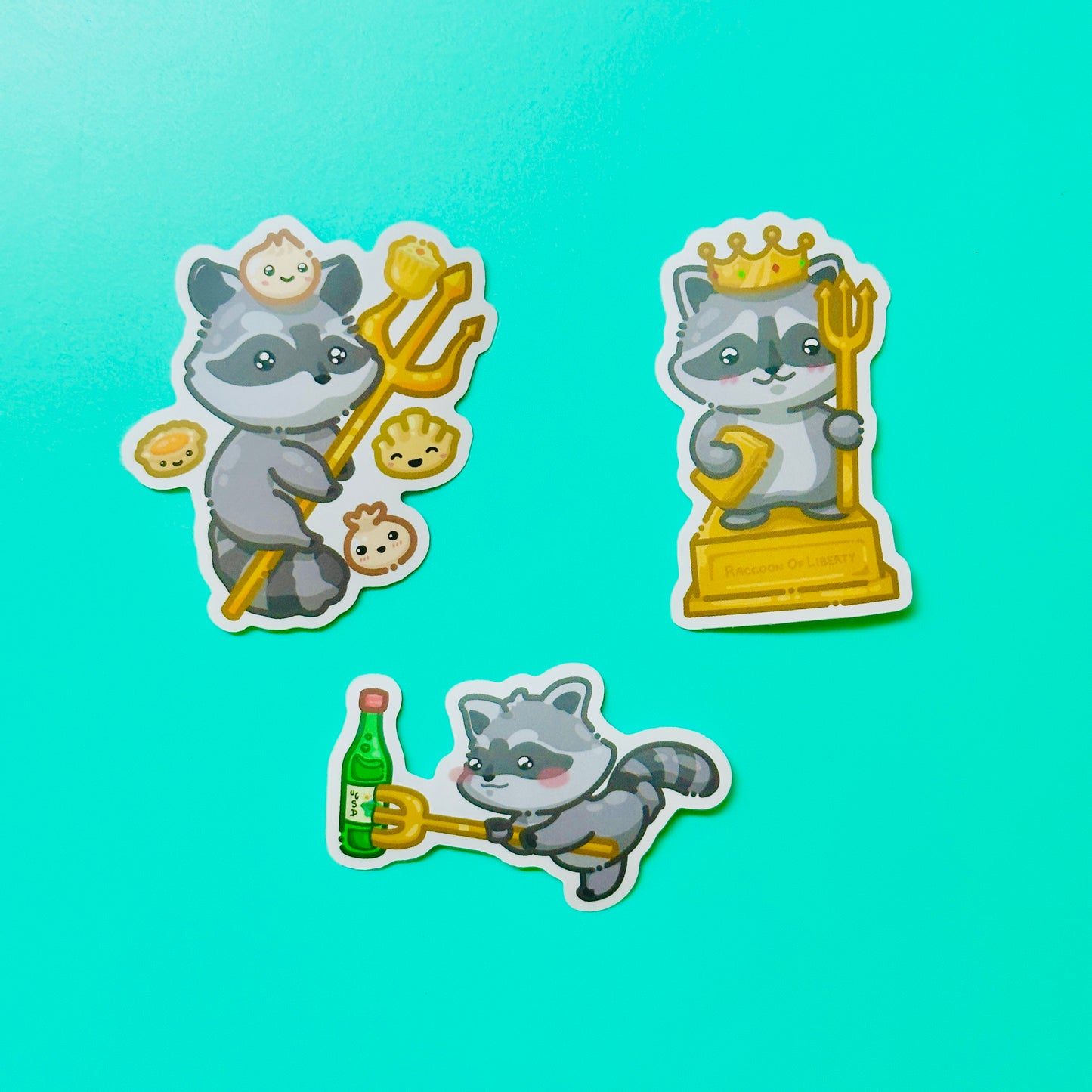 Raccoon Stickers inspired by San Diego Tritons (Ver.1)