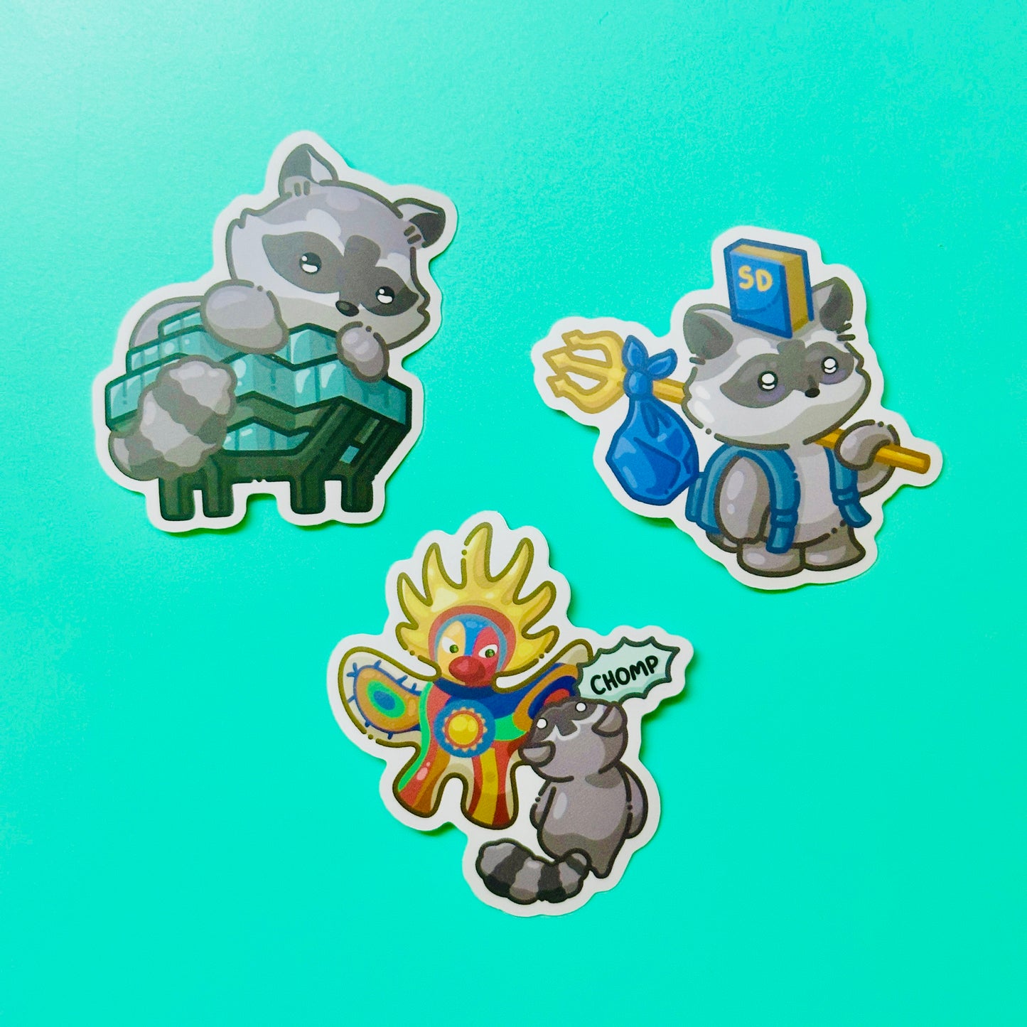 Raccoon Stickers inspired by San Diego (Ver.2)