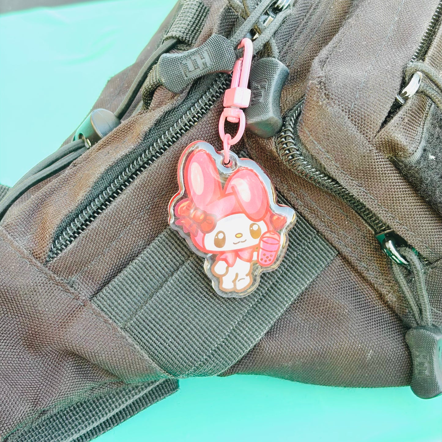 Cute Pink Cat Drinking Boba