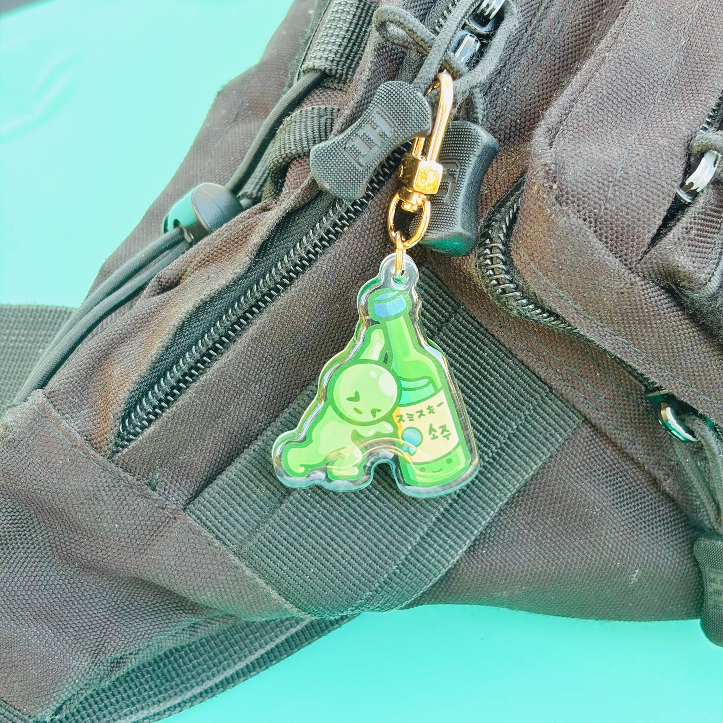 Smisk Pushing Soju Bottle Keychain