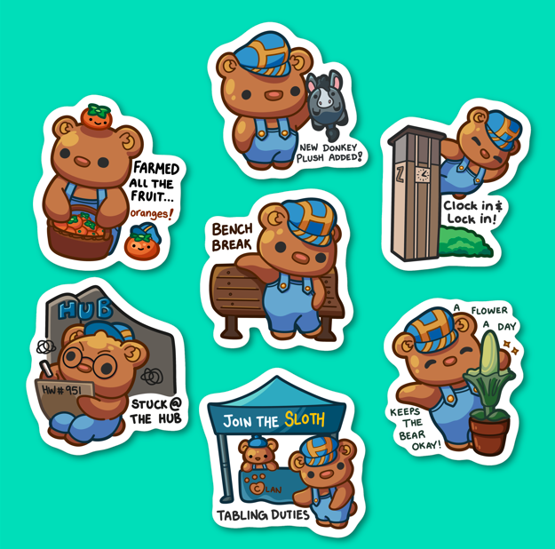 Hubbie Stickers (Bear Riverside from 10/12)