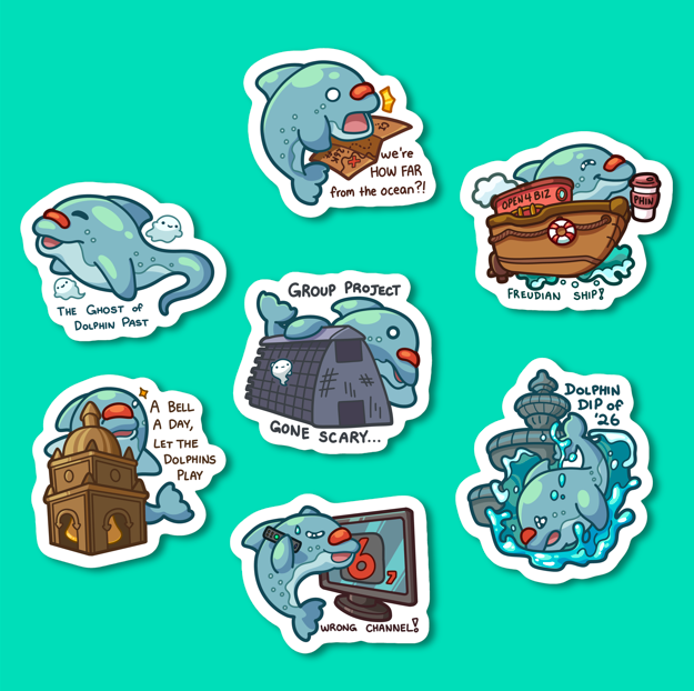 Phinnie Stickers (Dolphin Channel Islands from 10/13)