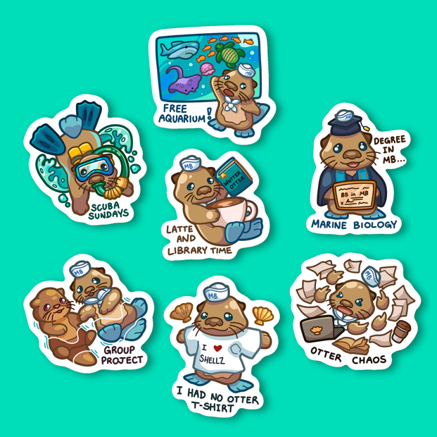 Ollie Stickers (Otter Biologist Monterey Bay from 10/15)