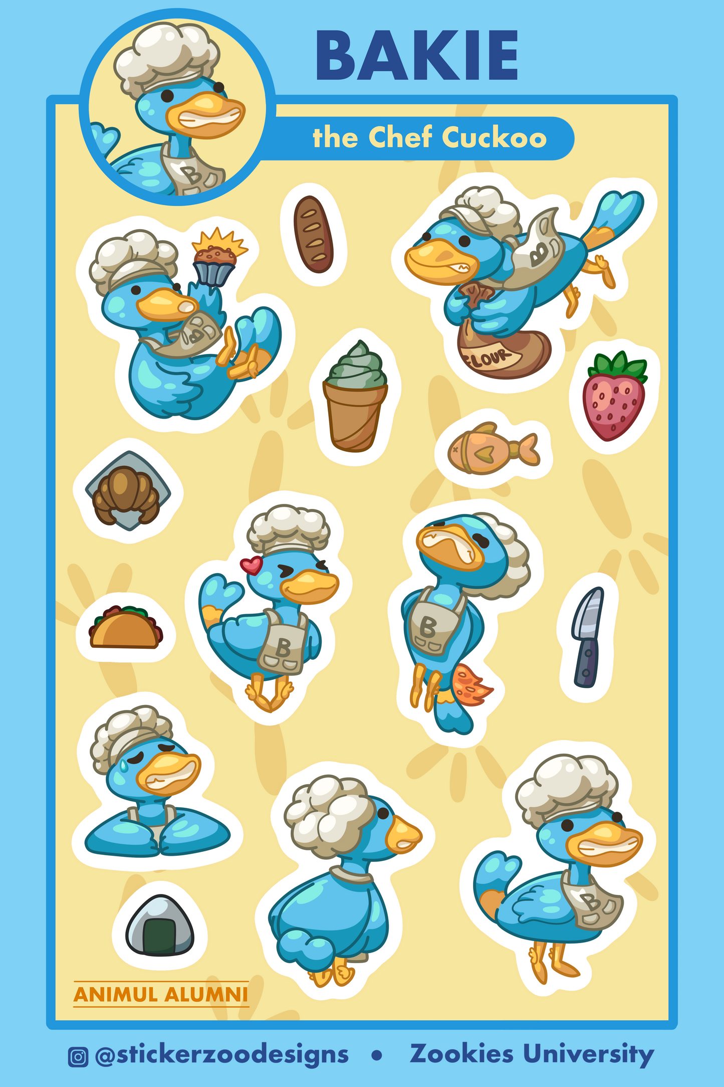 Bakie Sticker Sheet (based on Bakersfield Roadrunner)