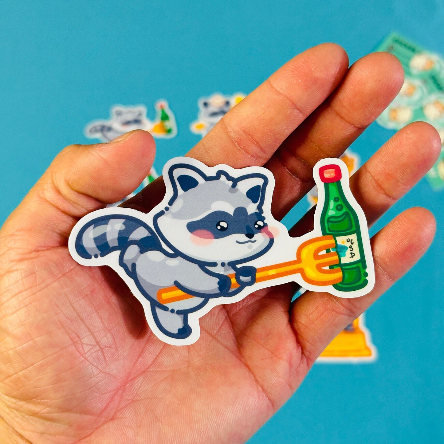 Raccoon Stickers inspired by UC San Diego Tritons (Ver.1)