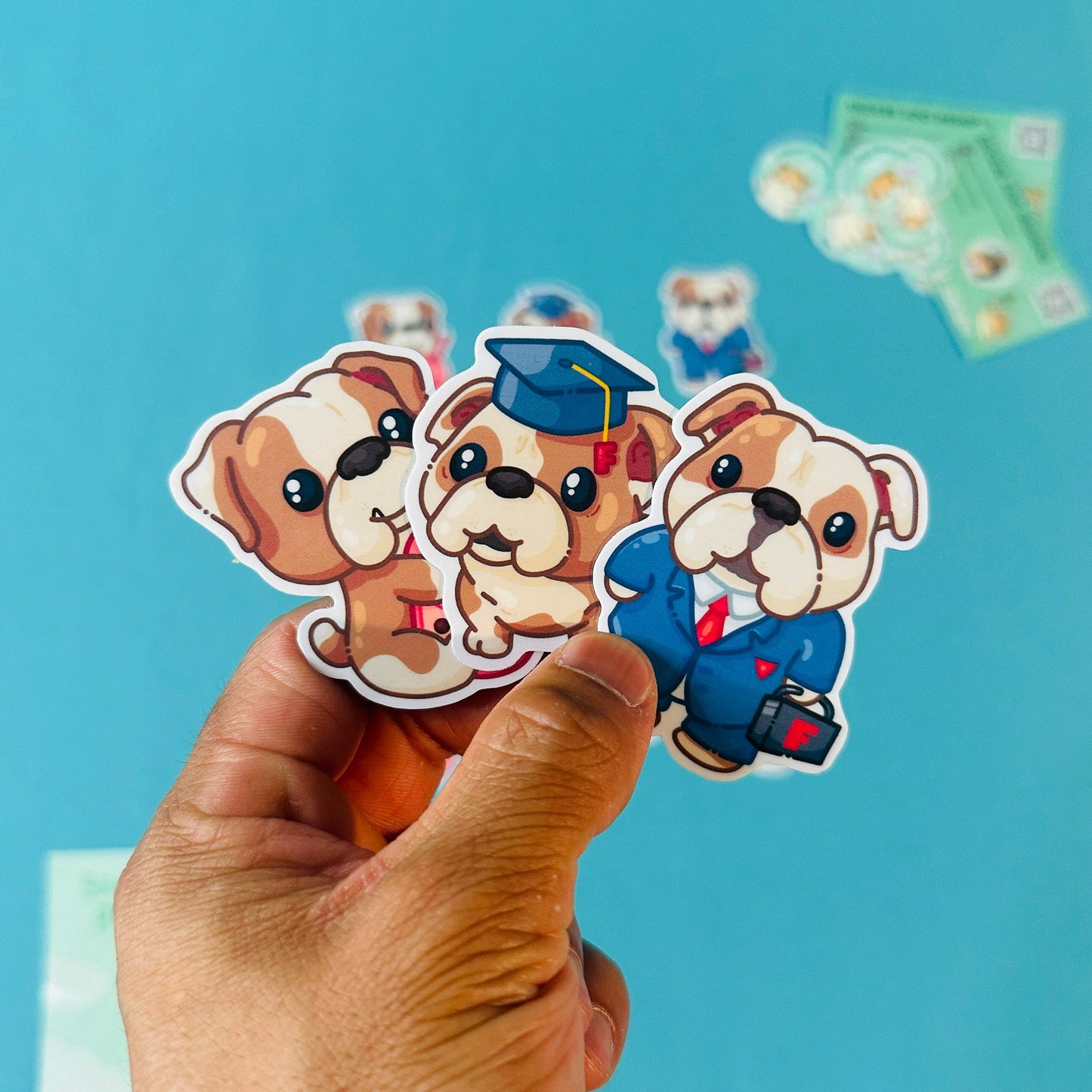 Puppy Stickers inspired by Fresno State Bulldogs