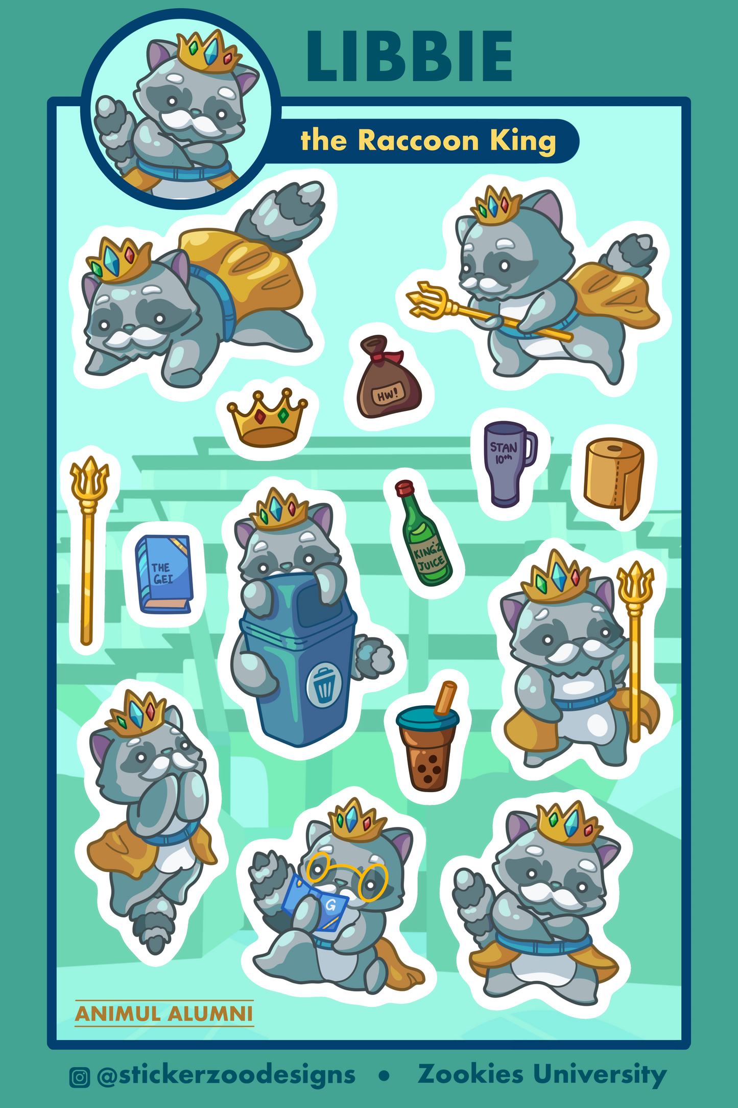 Libbie Sticker Sheet (based on San Diego Triton)
