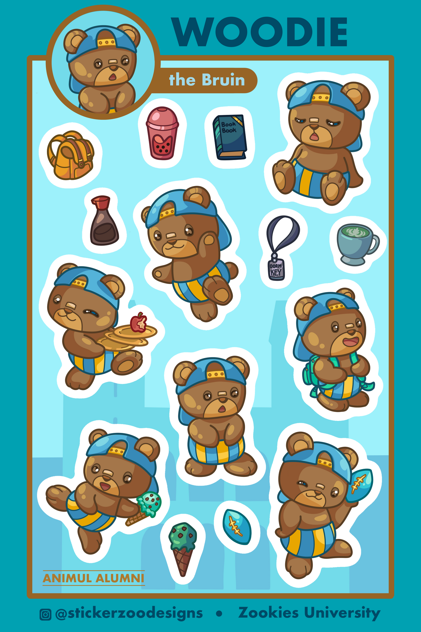 Woodie Sticker Sheet (based on UCLA Bruin)