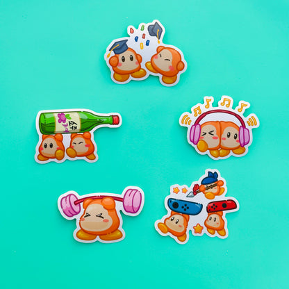Pink Blob and Orange Waddle Stickers (Pack)
