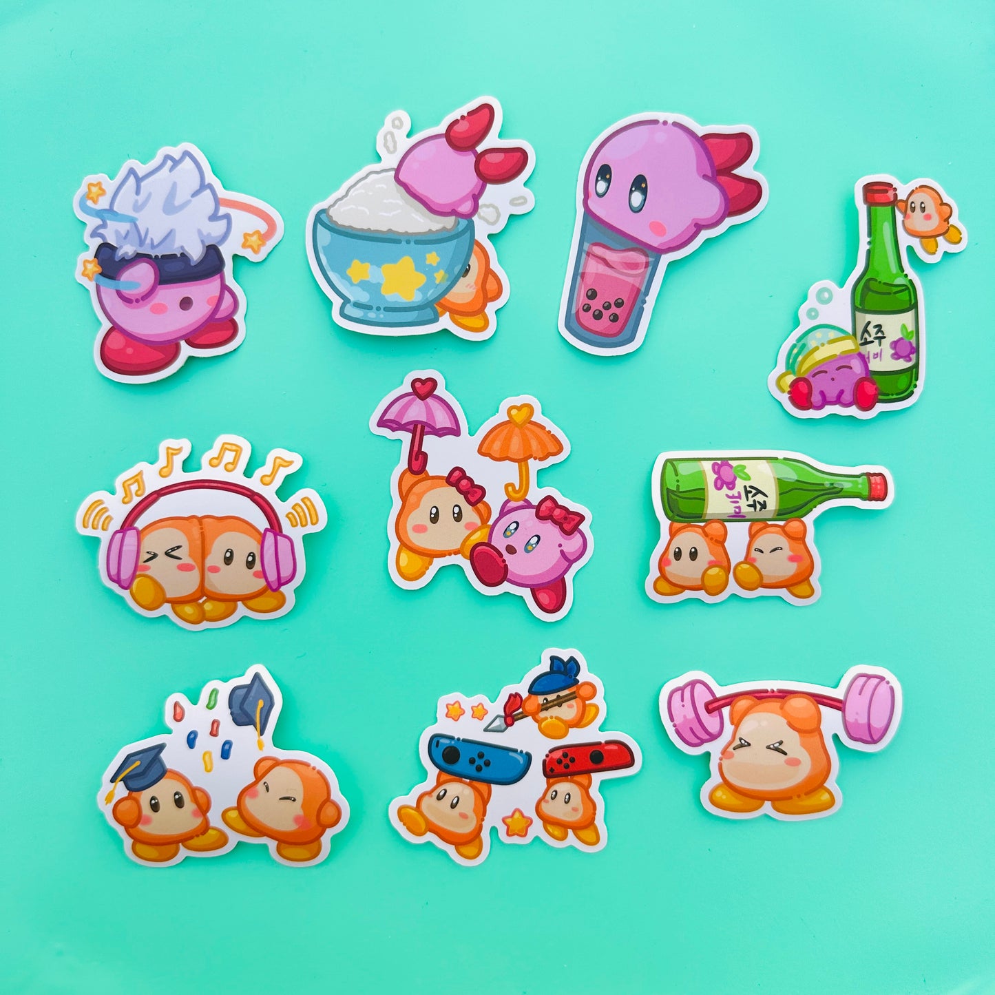 Pink Blob and Orange Waddle Stickers (Pack)