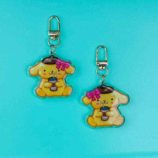 Yellow Dog Pom with Coffee