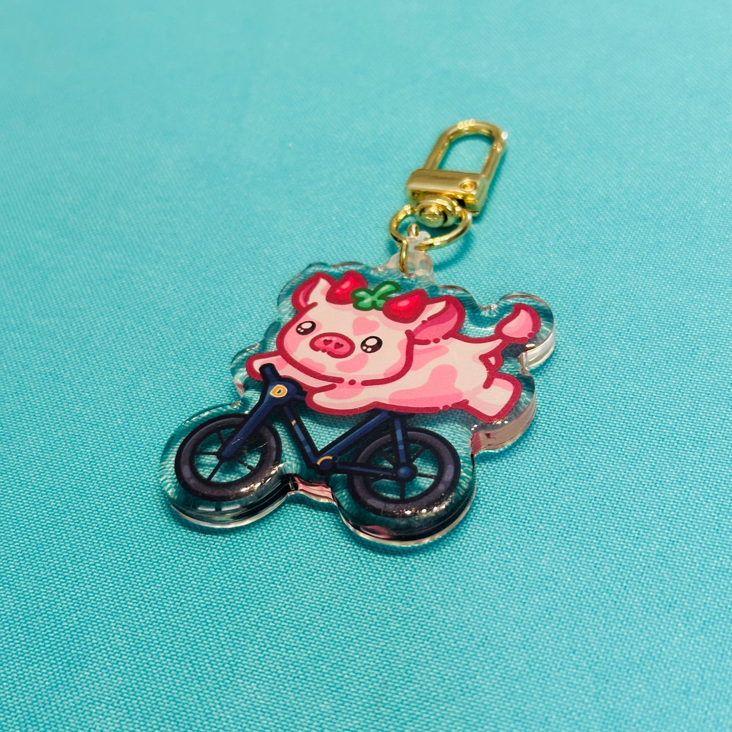 Strawberry Cow riding Bike (inspired by UC Davis)