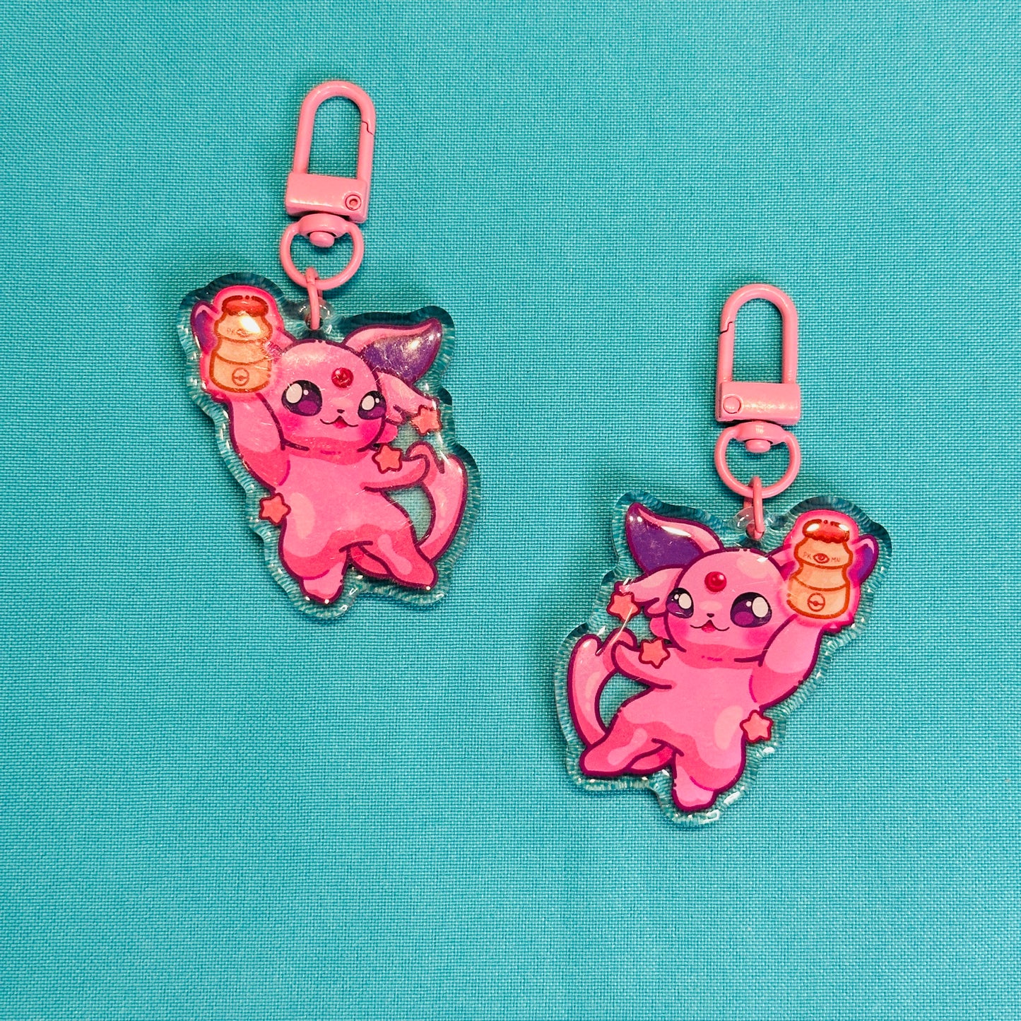 Fox and Cat Buddies Keychains