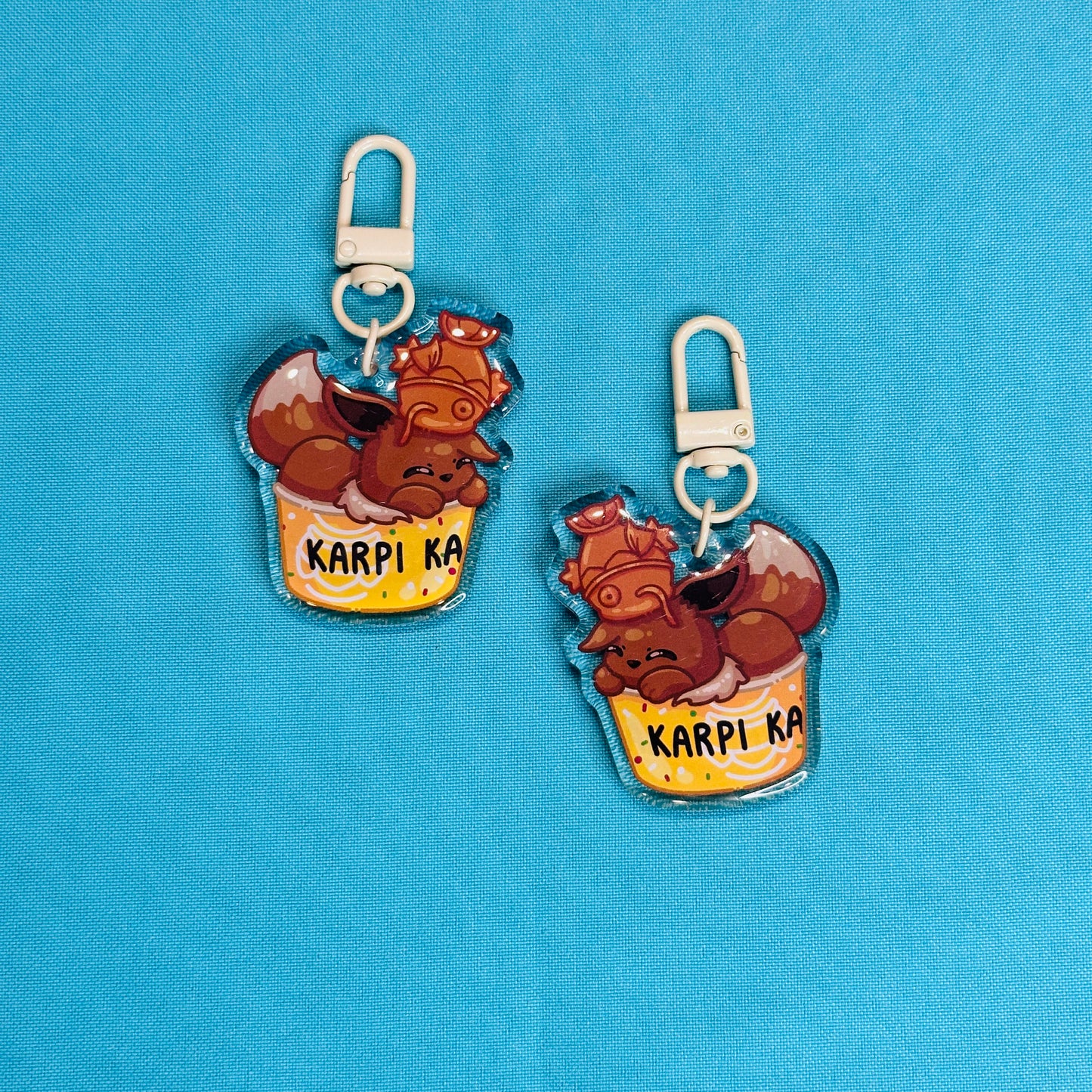 Fox and Cat Buddies Keychains