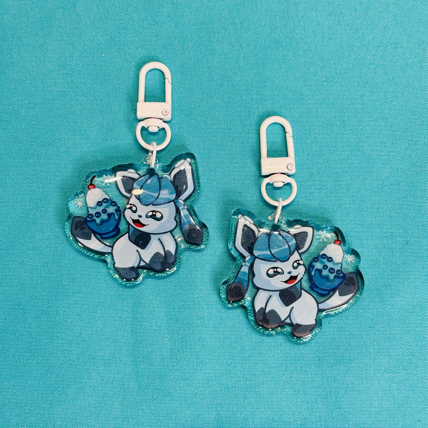 Fox and Cat Buddies Keychains