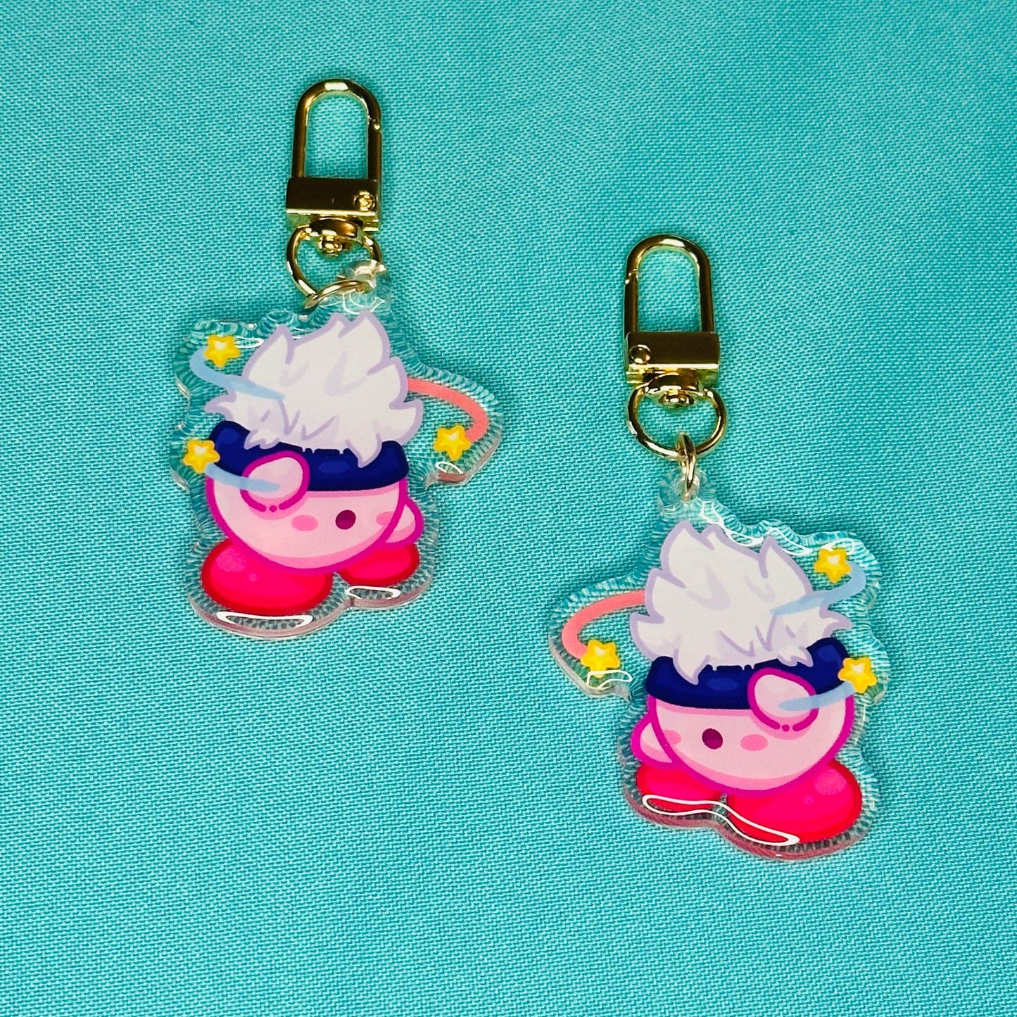 Pink and Orange Blob Keychains