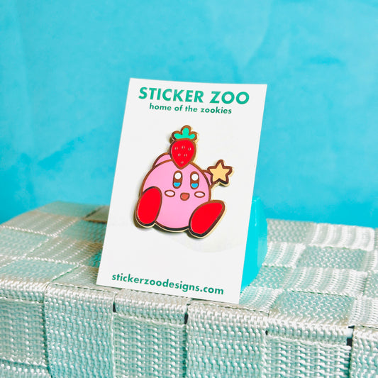 Pink Blob with Strawberry Pin
