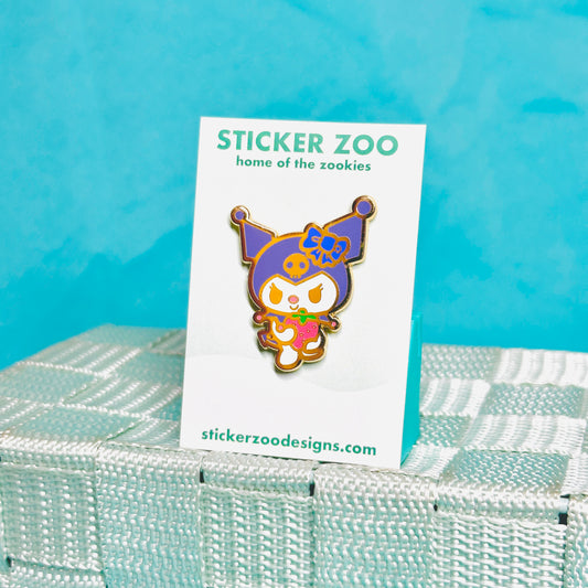 Purple Rabbit with Strawberry Pin