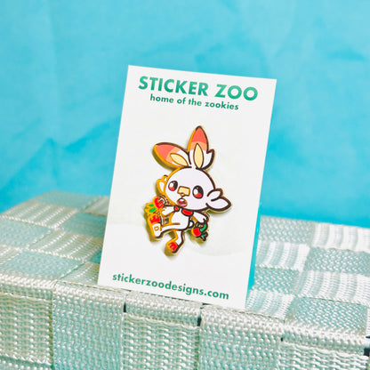 Soccer Bunny with Berries Pin