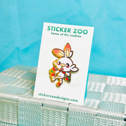 Soccer Bunny with Berries Pin