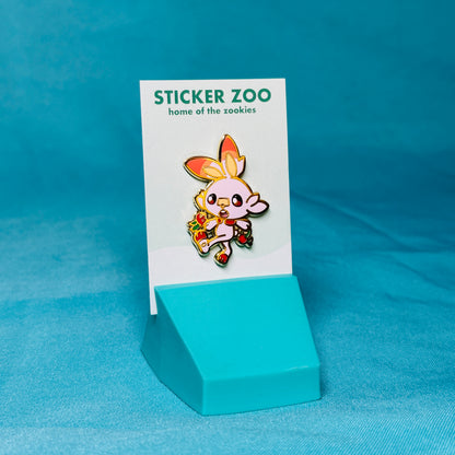 Soccer Bunny with Berries Pin