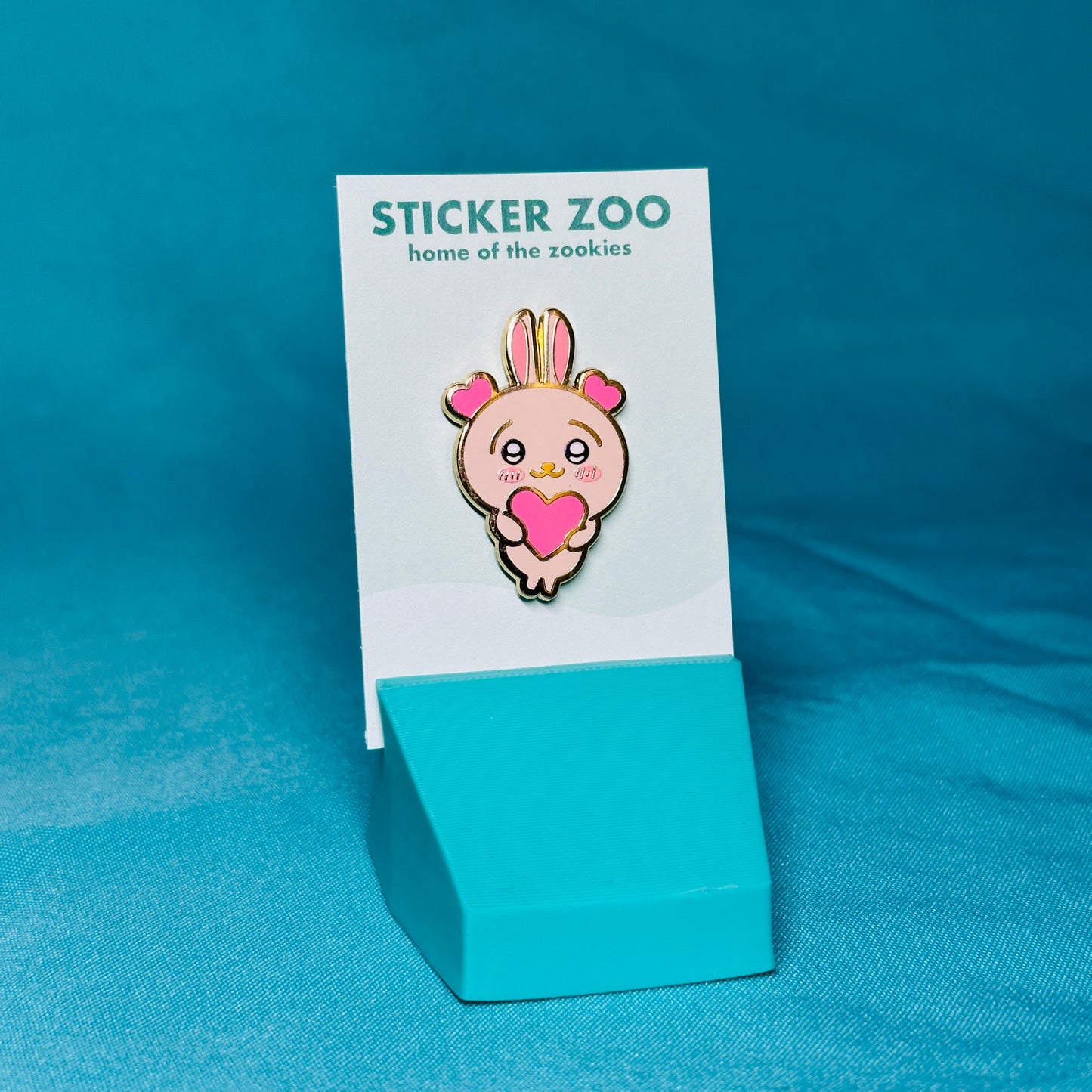 Yellow Rabbit with Heart Pin