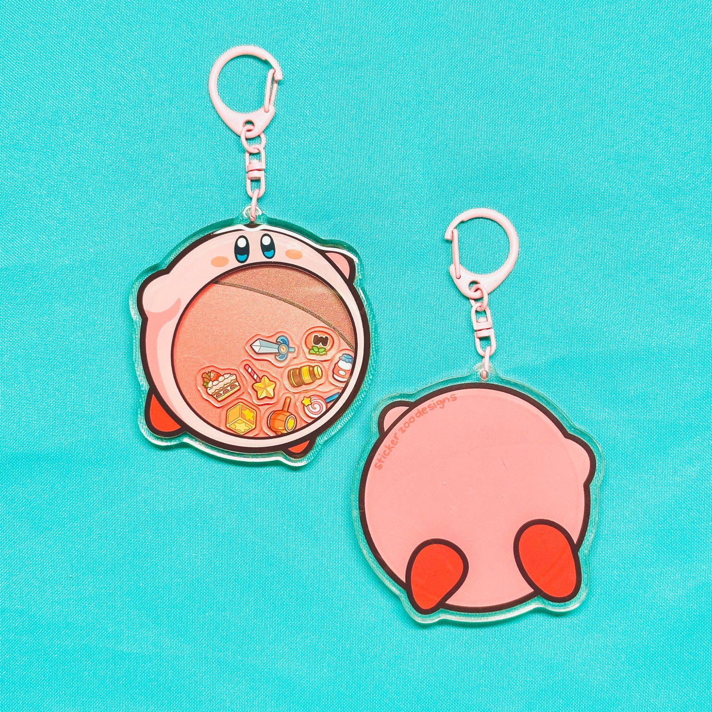 Pink Blob Bigback Shaker Keychain
