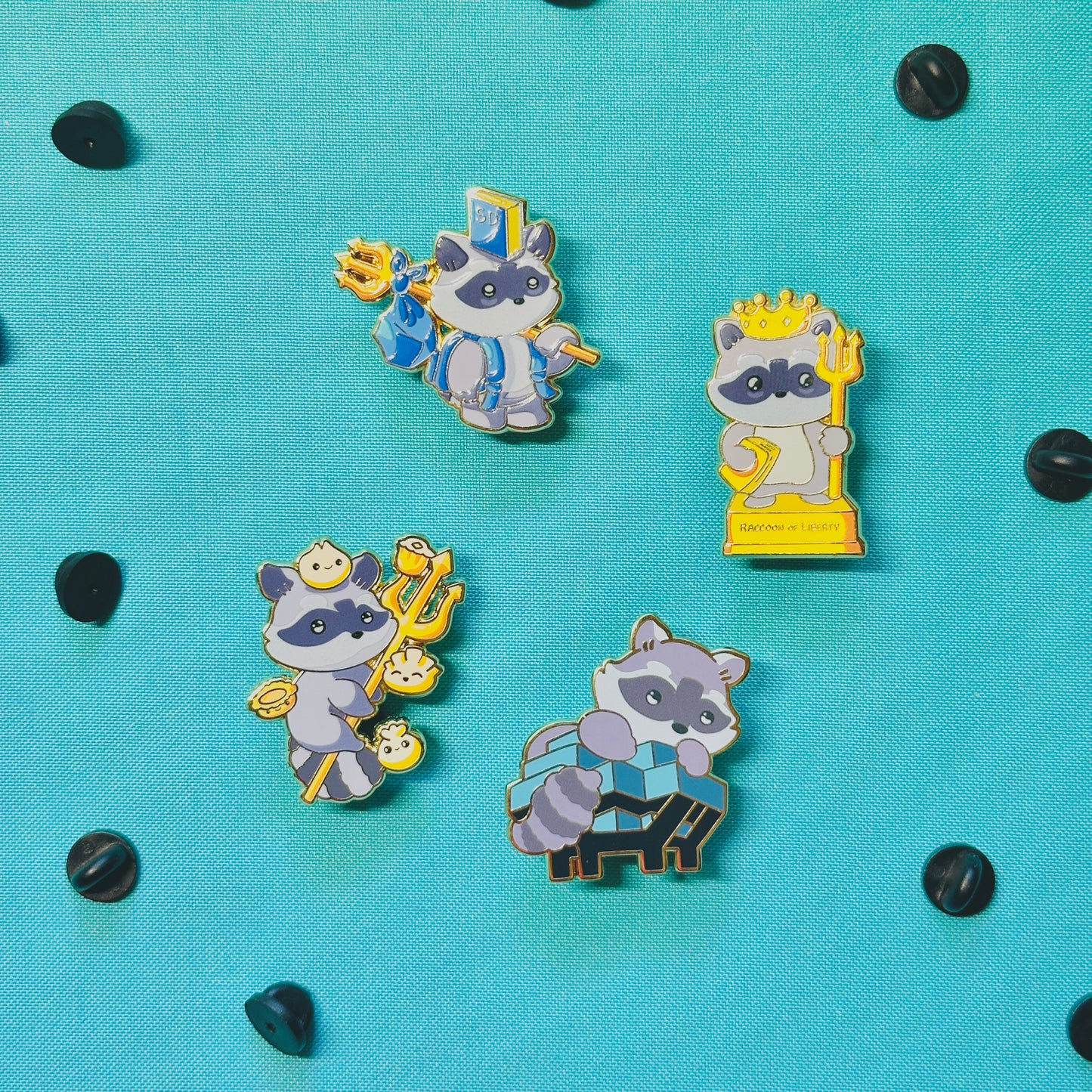 Raccoon Trident Pins (insp. San Diego)