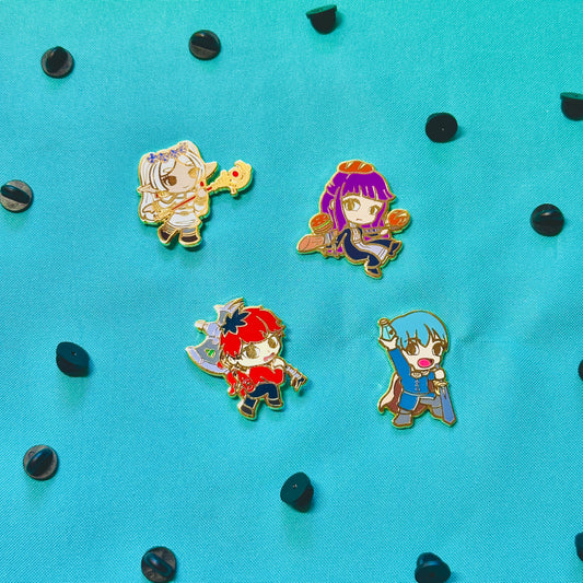 The Hero's Party Pins