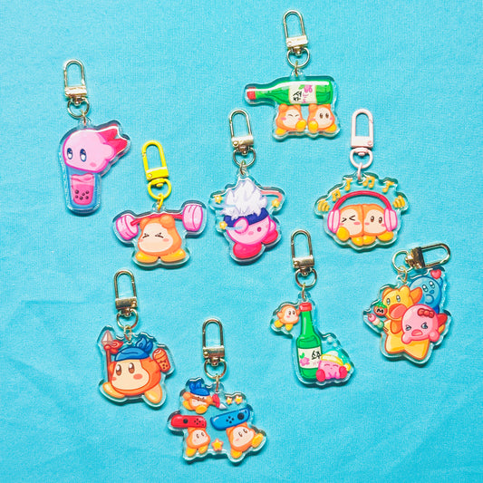Pink and Orange Blob Keychains