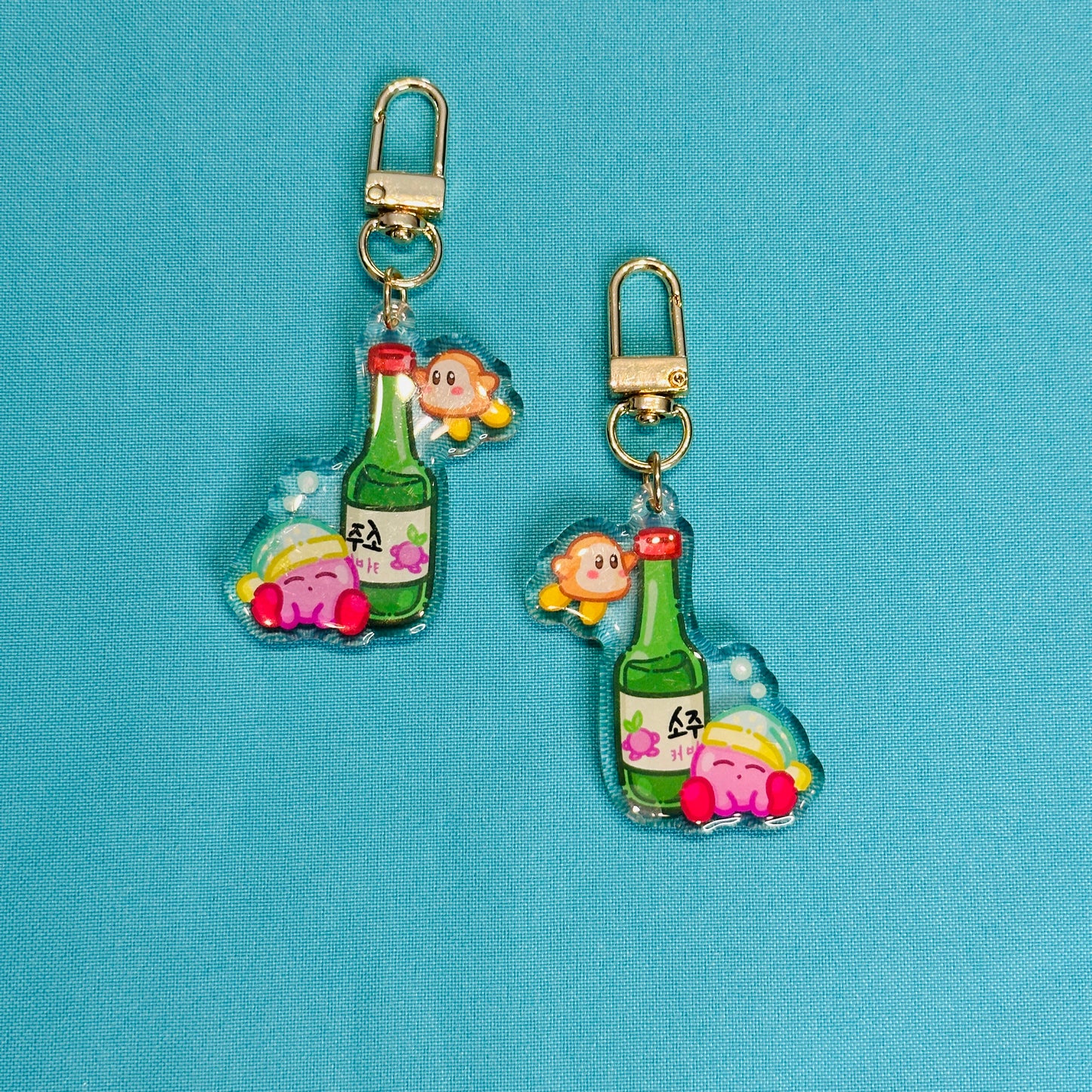 Pink and Orange Blob Keychains