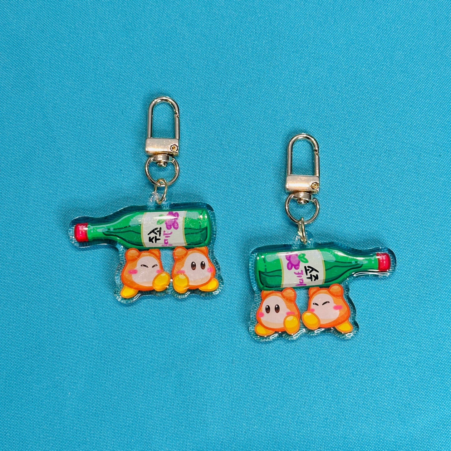 Pink and Orange Blob Keychains