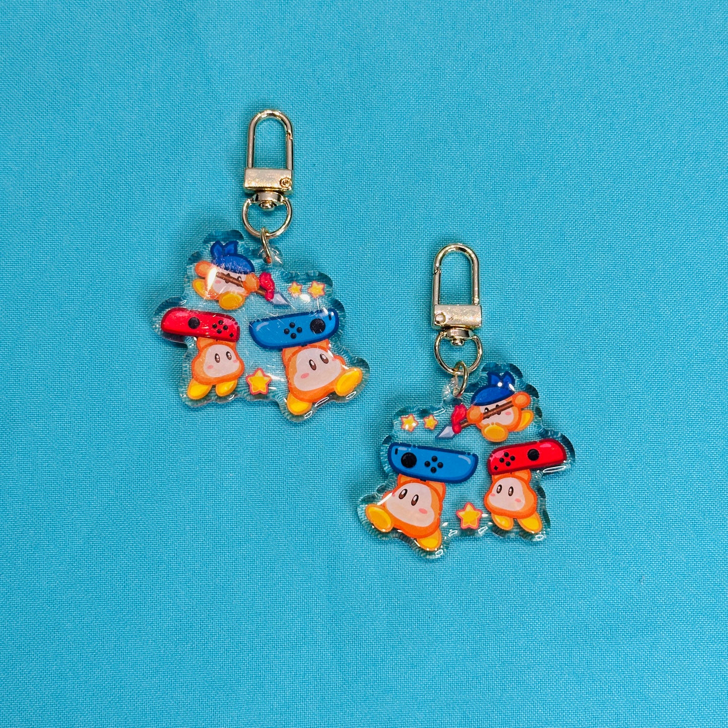 Pink and Orange Blob Keychains