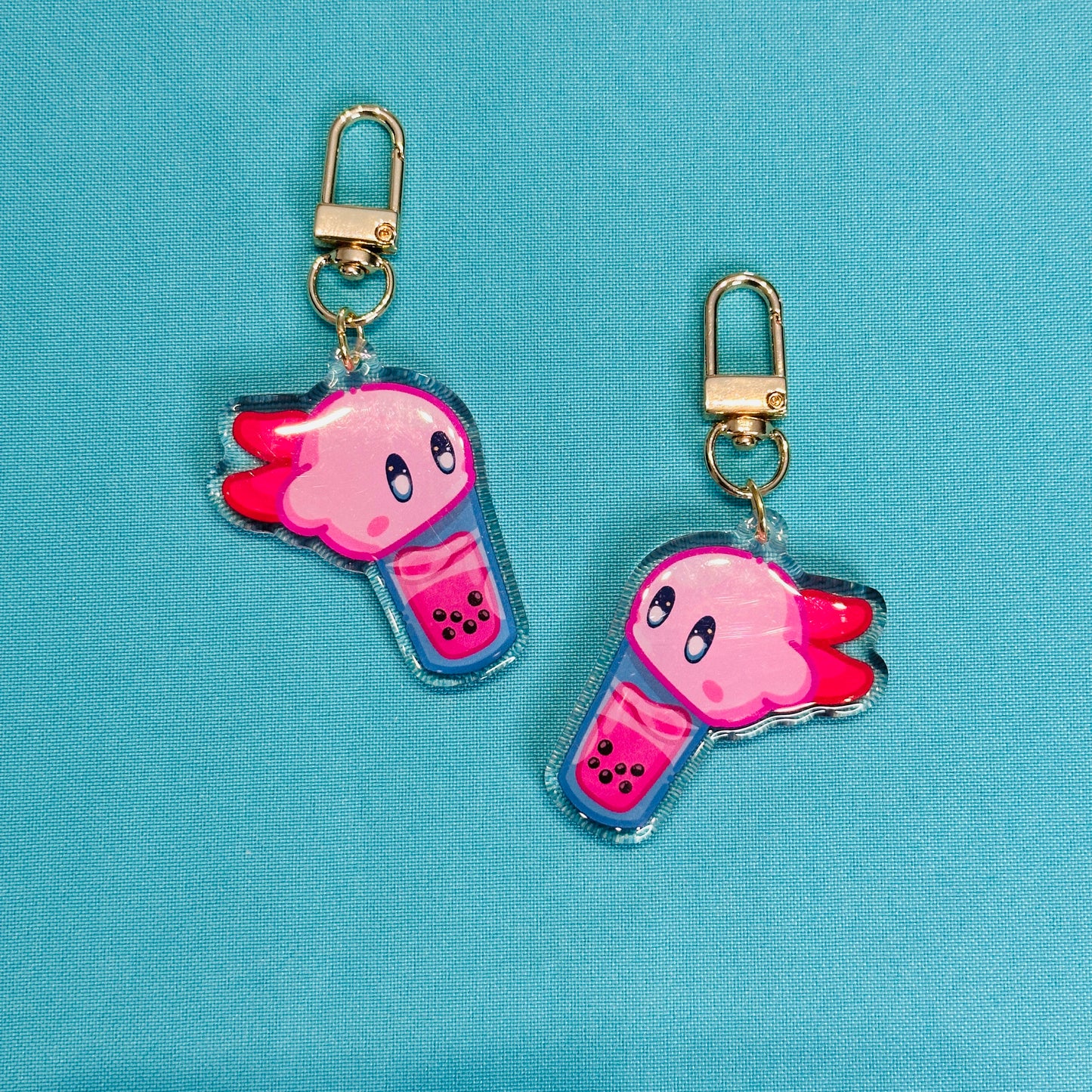 Pink and Orange Blob Keychains