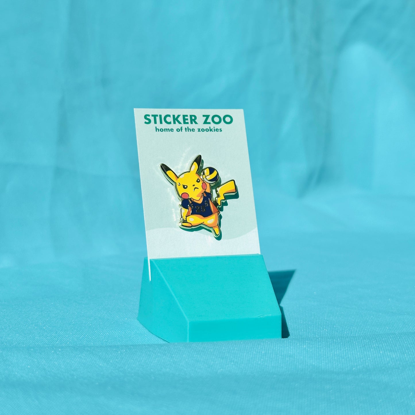 Yellow Chu Playing Volleyball Pin