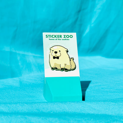 White Dog with Bowtie Pin