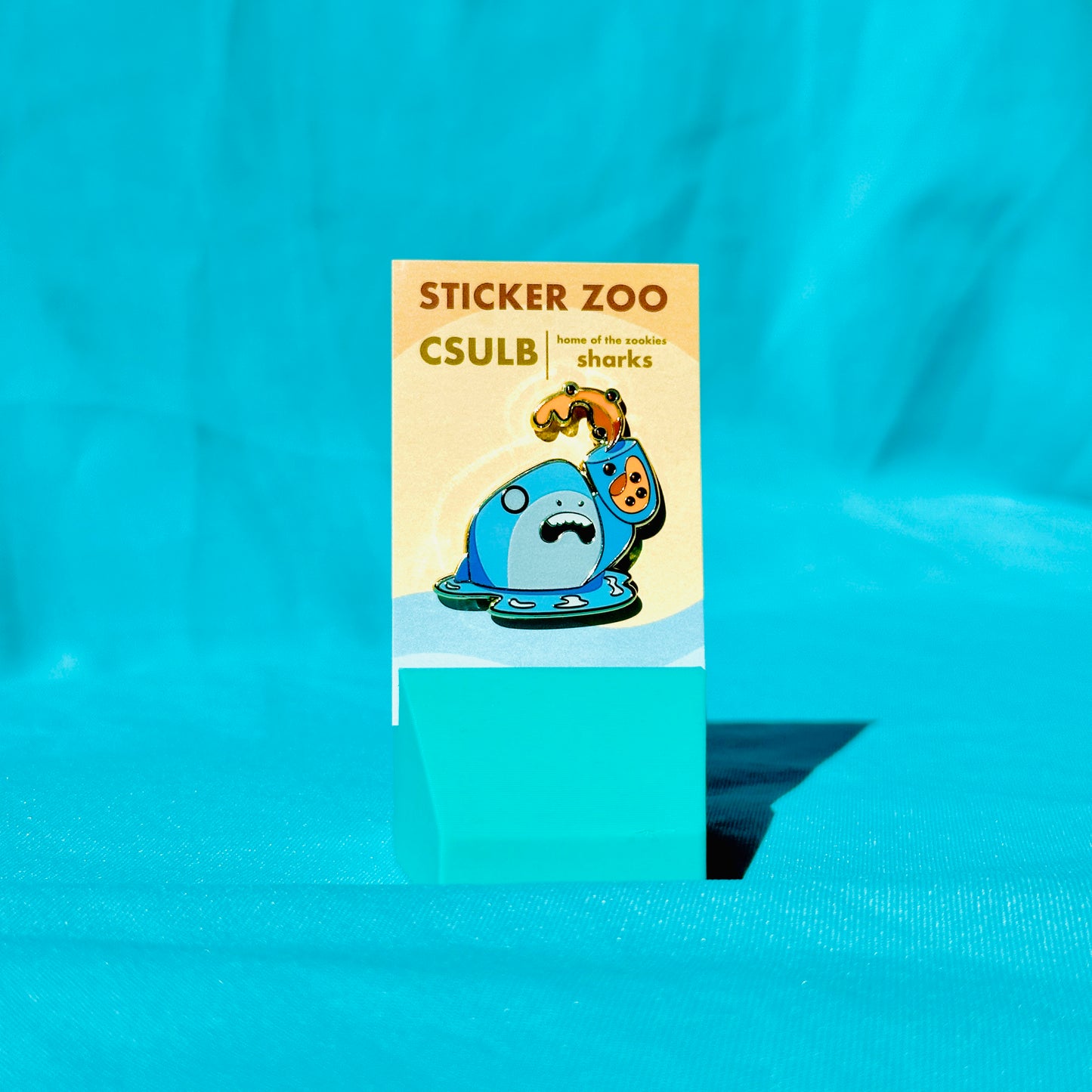 Shark Grabbing Thai Boba Tea based on CSU Long Beach Pin