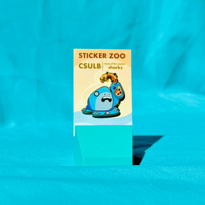 Shark Grabbing Thai Boba Tea based on CSU Long Beach Pin