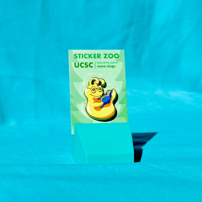 Yellow Slug Bookworm based on UC Santa Cruz Pin