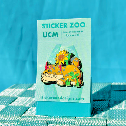 Bobcat in Flowers based on UC Merced Pin