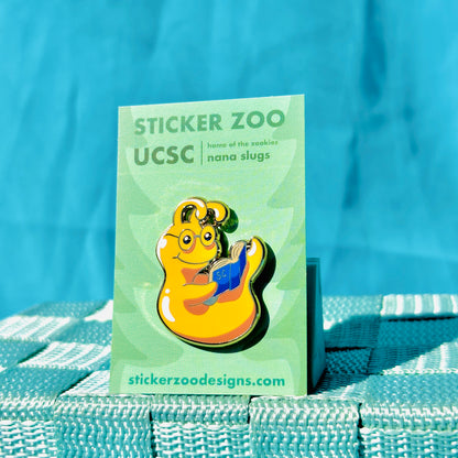 Yellow Slug Bookworm based on UC Santa Cruz Pin