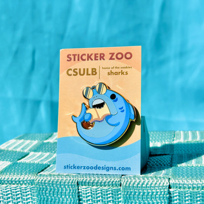 Shark Biting Book based on CSU Long Beach Pin