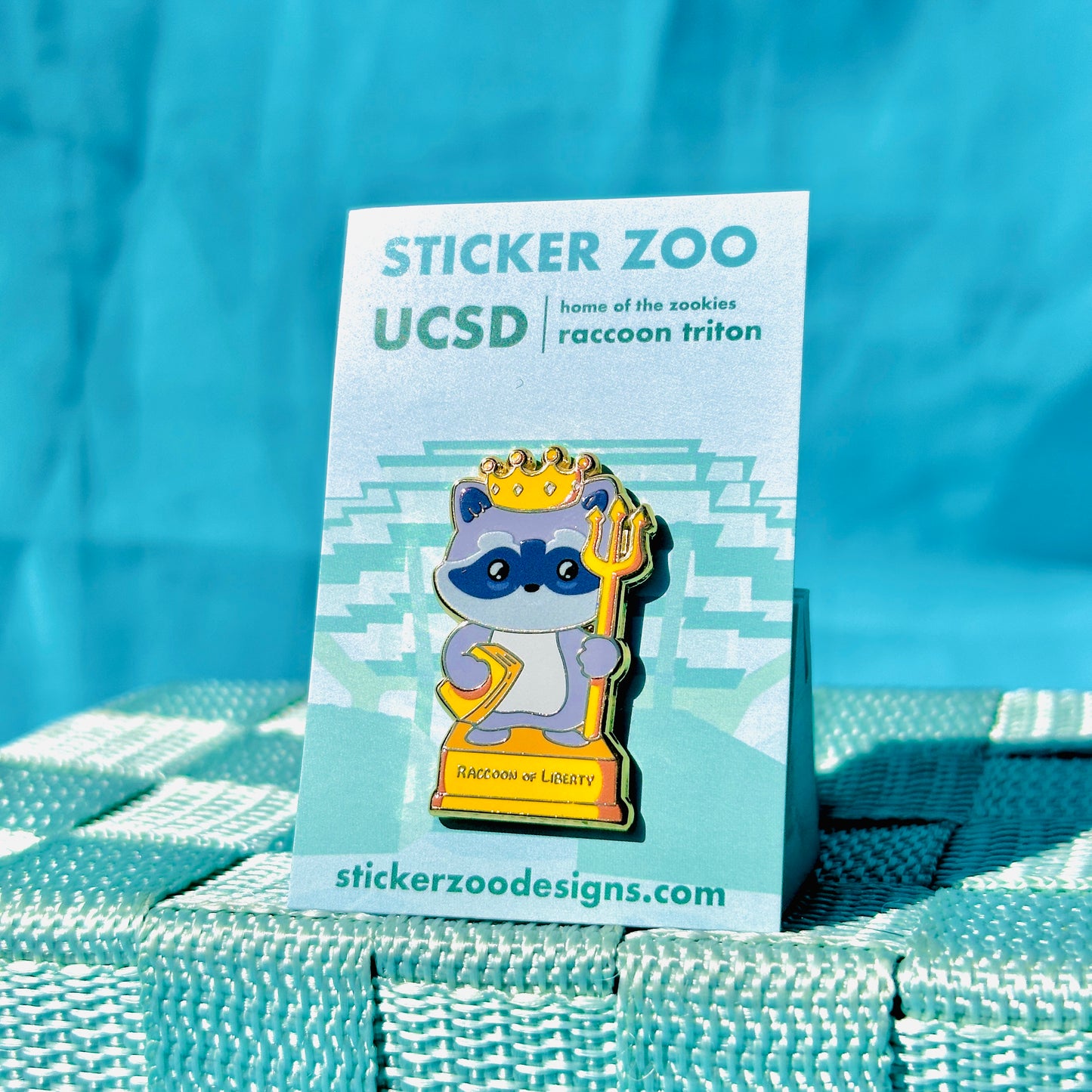 Raccoon Trident Statue based on UC San Diego Pin