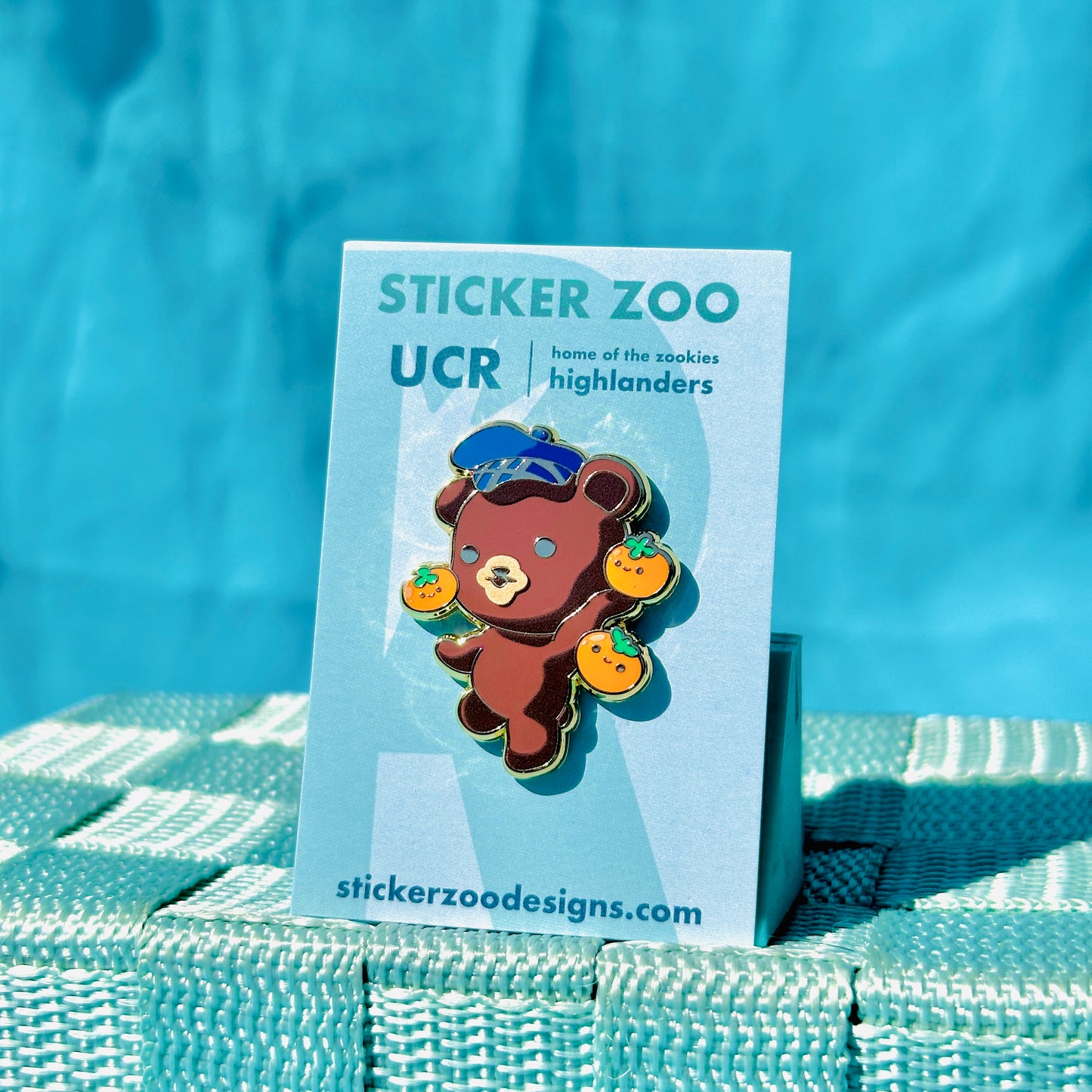 Bear with Oranges based on UC Riverside Pin